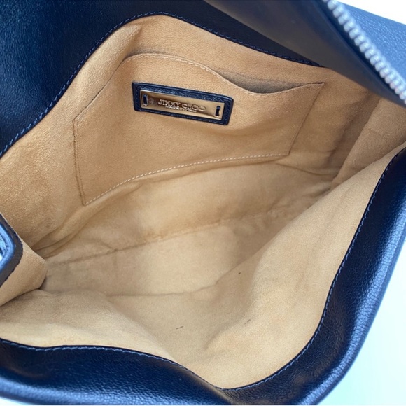 Jimmy Choo Black Leather Studded Foldover
Clutch with silver hardware - Picture 12 of 14